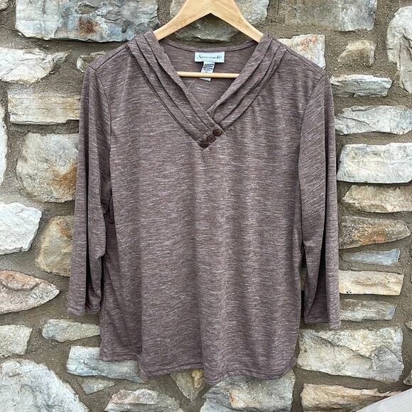 Serengeti brown knit top blouse size XL NWOT - Picture 4 of 4